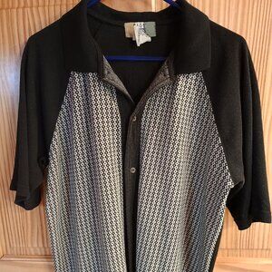 Vintage City Streets Men's Sweater Polo Button Down